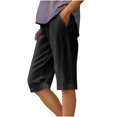 thumbnail image 2 of Wensltd Shorts d'Été à Jambe Grand pour Femmes, Mode, Lin, Fluides, Confortables, 2 of 6
