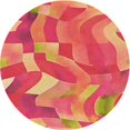 thumbnail image 1 of Ahgly Company Tapis d'Intérieur Ronds Transitionnels Rouges Lavables à la Machine, 7 Pieds Rond, 1 of 7