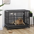 thumbnail image 2 of PawHut Cage pour Chien en Acier Robuste de 44 Pouces, Chenil Cage pour Animal, Noir, 2 of 10