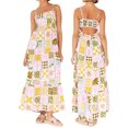 thumbnail image 2 of Gupgi Robe Camisole Bohème pour Femmes Sans Manches à Bretelles Spaghetti avec Découpe au Dos Longue Robe Graphique Fluide pour la Plage, 2 of 9