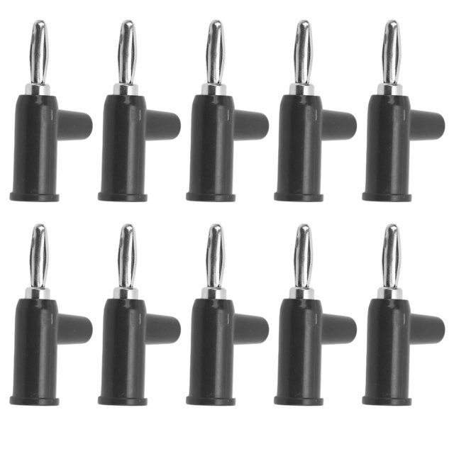 Banana Connector, Brass Material Banana Plug 4mm/0.2in Diameter Simple Installation For Security Accessories Black