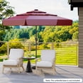 thumbnail image 4 of Costway 10 FT Solar Patio Umbrella with 32 LED Lights 3-Tier Vented Top & Ruffles Red, 4 of 10