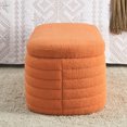 thumbnail image 3 of KOSSMAI Upholstered Tufted Strip Storage Bench Ottoman 45.5" For Living Room Bed Room Office Entry Orange, 3 of 7