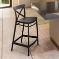 thumbnail image 2 of Compamia Cross Contemporary Resin Indoor Outdoor Counter Stool - Set of 1, Black, 2 of 7