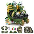 thumbnail image 1 of Kids Roller Skating Set with Camouflage Design - Glow Wheels, Adjustable Size 31-34, Includes Protective Gear and Backpack for Beginners, 1 of 6