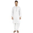 thumbnail image 1 of Atasi Ensemble Kurta Pyjama 2 Pcs pour Homme, Col Henley, Kurta Long Décontracté, 1 of 7