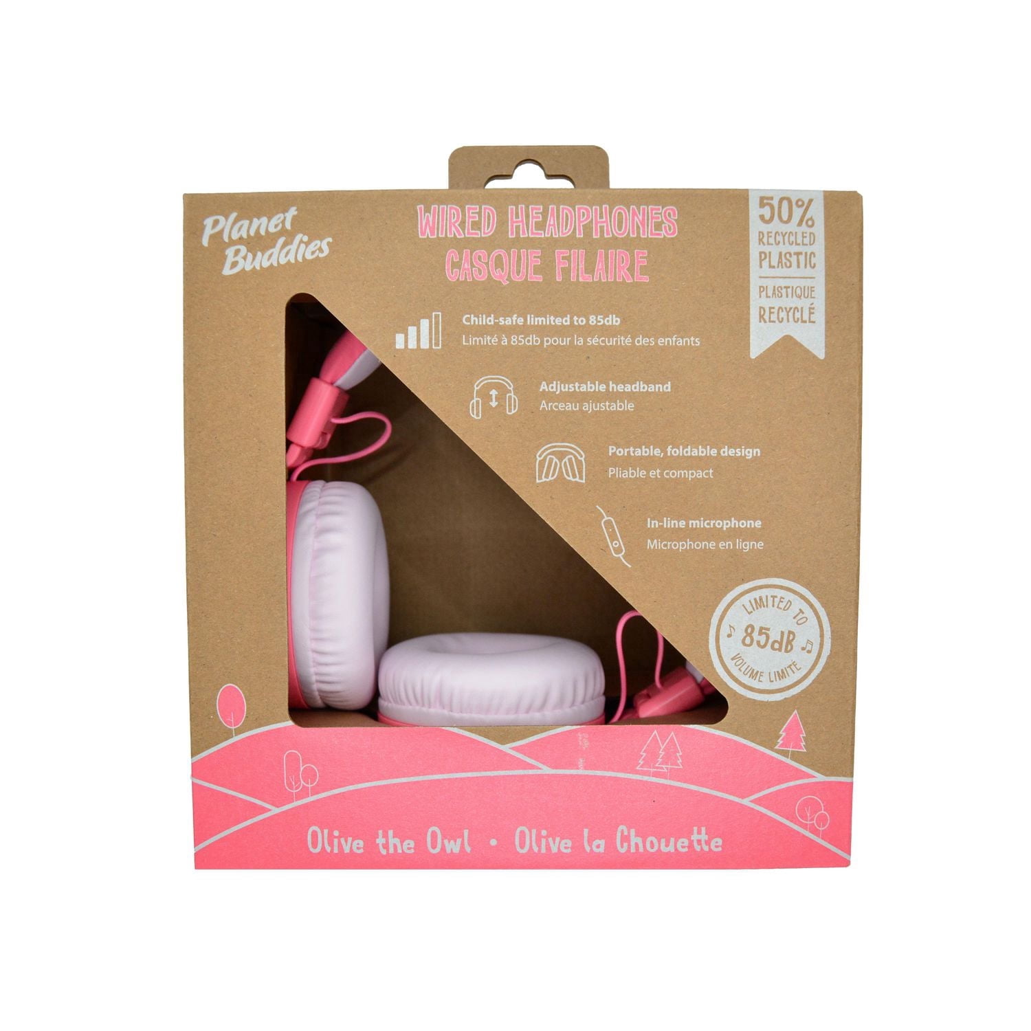 Planet Buddies Écouteurs filaires pour enfants composés à 50% de plastiques recyclés