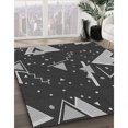 thumbnail image 3 of Ahgly Company Tapis d'Intérieur Lavable à la Machine, Carré, Transitionnel, Charbon Noir, Tapis de Zone, 6 Pieds Carré, 3 of 7