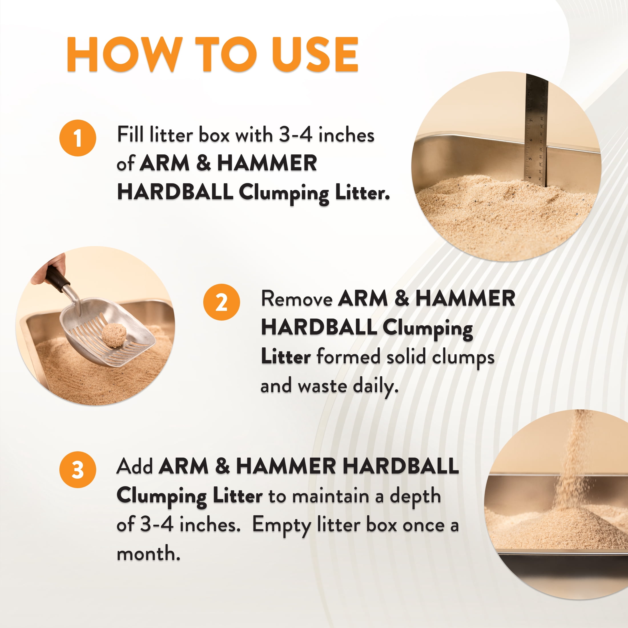 Arm & Hammer Hardball, Litière Agglomérante Légère, Nettoyage Facile et Sans Dégât, 3,17 kg