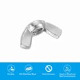 thumbnail image 4 of Unique Bargains 1/4'-20 Wing Nuts, 25Pcs 304 Stainless Steel Fasteners Parts Butterfly Nut Smooth Finish for Repair Install, 4 of 7
