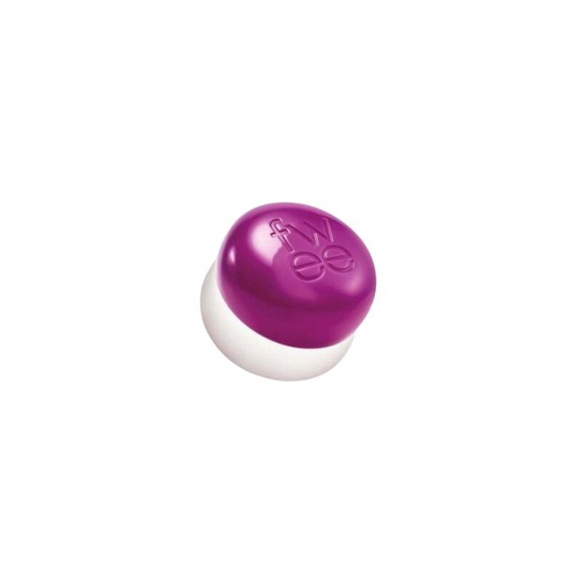 Fwee Lip & Cheek Blurry Pudding Pot 5g in MV03 Baddie shade, featuring a compact design with a vibrant purple lid embossed with the 'fwee' logo and a white base. The lightweight, fluffy pudding texture blends effortlessly for a soft, blurred matte finish on lips and cheeks.