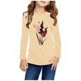 thumbnail image 1 of RXIRUCGD Chemises à Manches Longues pour Filles, Col Rond Mignon, Blouses Décontractées Élégantes (Beige, Taille : 7 Ans), 1 of 5