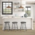 thumbnail image 2 of Amisco Warner 29" Distressed Wood Swivel Bar Stool in Gray/Glossy Gray, 2 of 6