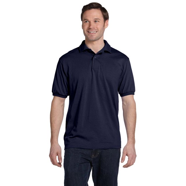 Hanes 054 EcoSmart Polo pour Hommes - Bleu Royal - Grand
