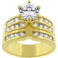 thumbnail image 1 of Precious Stars R07524G-C01-09 Precious Stars Goldtone Round-Cut Cubic Zirconia Engagement Ring Set, 1 of 1