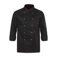 thumbnail image 1 of zdhoor Unisex Mens Womens Double-Breasted Chef Coat Cooks Jacket Chef Works Kitchen Cooking Uniform Black Long Sleeve L, 1 of 7