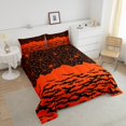 thumbnail image 3 of YST Ensemble de Literie d'Halloween Orange Brûlé Format Simple, Ensemble de Couette Gothique Toile d'Araignée pour Ados Enfants, Couette en Duvet Psychédélique Chauves-Souris Faune Oiseaux, Insert de Couette Réversible Décorations d'Halloween, 3 of 5