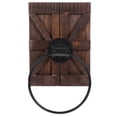thumbnail image 3 of Shisuyan Rustic Hand Towel Ring Vintage Iron Wall Mounted Towel Holder Hanger Storage Rack with Wood Wall Backing for Bathroom Toilet or Kitchen Brown, 3 of 8