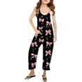 thumbnail image 1 of Girls Romper Bow Print Jumpsuits Rompers for Girls Spaghetti Strap Rompers with Pockets Cute Teen Clothes 13-14 Y, 1 of 5