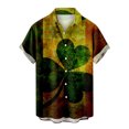 thumbnail image 1 of Birdeem Chemise Décontractée pour Hommes Boutons Imprimé Saint-Patrick avec Poche Col Rabattu Manches Courtes, 1 of 1