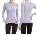 thumbnail image 4 of fheaev Chandails à Manches Longues pour Femmes Col Rond Chandail du Bas Ajusté Décontracté Extensible Ajusté sous-Blouses Entraînement Haut de Sport Pilates Vêtements de Mise en Forme Couche de Base Hauts, 4 of 8