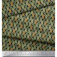 thumbnail image 2 of Soimoi Moss Georgette Fabric Leaves Small Fabric Prints by Yard 42 Inch Wide, 2 of 3