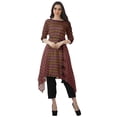 thumbnail image 2 of Moomaya Asymmetric Kurti With Pant Indian Tunic Tops Printed Kurti Set For Women, 2 of 6