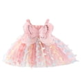 thumbnail image 1 of Robe Bébé Fille 3D Papillon Froncée Sans Manches Superposée Cami Vêtements d'Été Décontractés Robe Princesse, 1 of 6