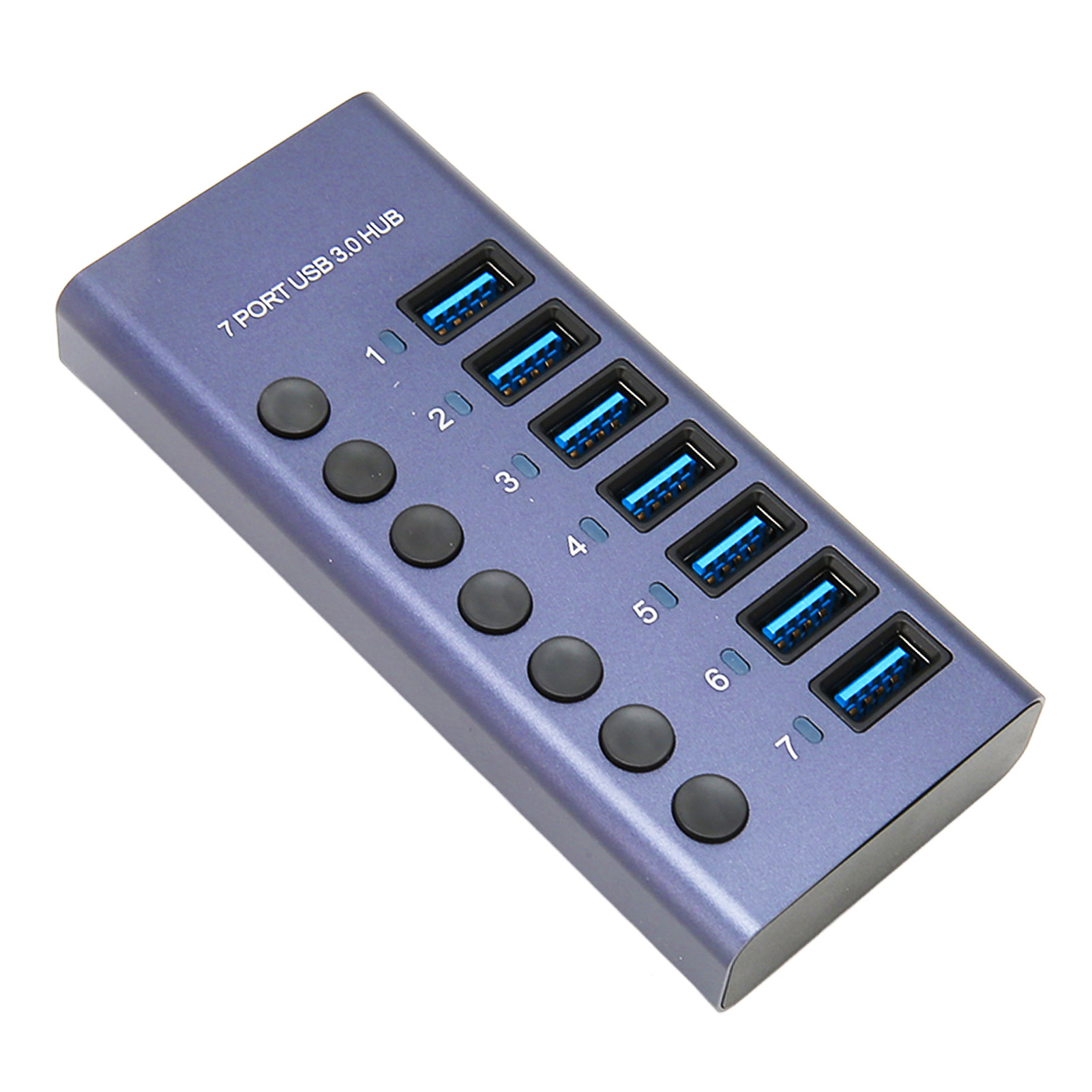USB Hub 3.0, 5V 2.4A 36W 7 Port USB 3.0 Hub Powered USB Hub with Individual LED Power Switches Support 5Gbps Data Transmission, Multiple Port Output USB Splitter for Laptop
