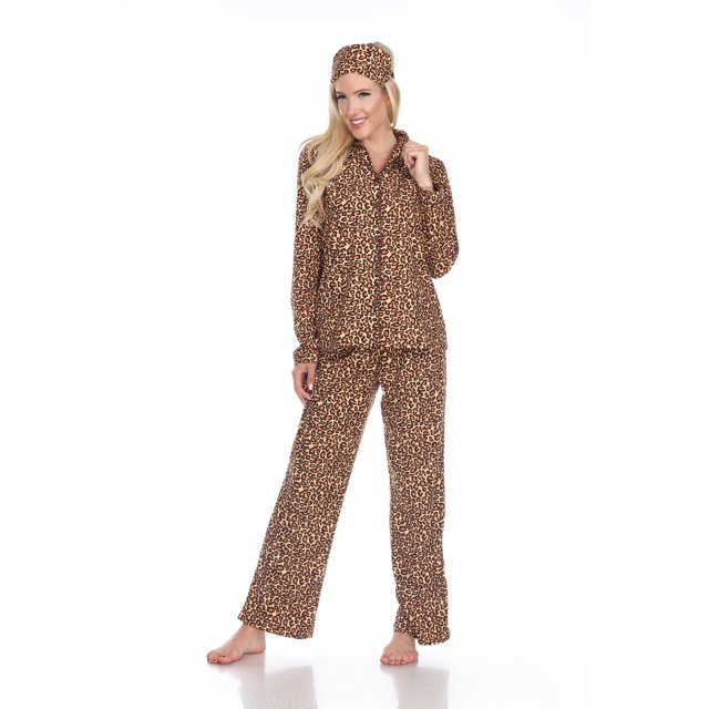 White Mark Pyjama Trois Pièces à Boutons pour Femme