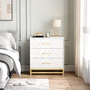 Ourlova 3 Drawer Dresser for Bedroom, Modern Wood Dressers Chest of Drawers with Storage