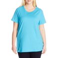thumbnail image 2 of Just My Size T-Shirt Col Rond à Manches Courtes en Jersey de Coton pour Femmes, 1X, Bleu Process, 2 of 3