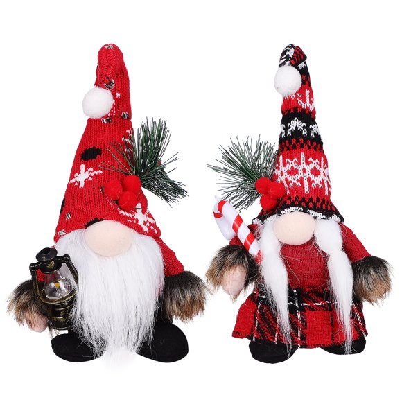 2pcs Christmas Gnome Decorations Stuffed Gnome Decors Christmas Dwarf Ornament Xmas Decor Tabletop Christmas Decorations