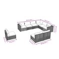 thumbnail image 3 of vidaXL 9 Piece Garden Lounge Set with Cushions Poly Rattan Grey, 3 of 5
