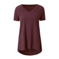 thumbnail image 5 of T-Shirt à Manches Courtes Printemps Été pour Femme pour Leggings à Col en V, 5 of 5