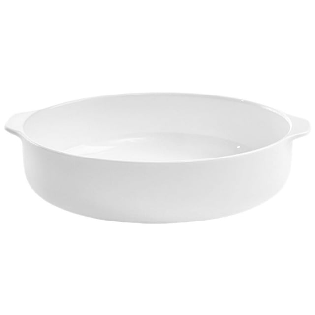 CNKOO Ceramic Pie Pan Baking Dish with Double Handle Plate for Roasting Cheese Pan Baking Bowl