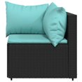 thumbnail image 5 of vidaXL 3 Piece Garden Lounge Set with Cushions Black Poly Rattan, 5 of 5
