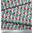 thumbnail image 2 of Soimoi Moss Georgette Fabric Leaves & Floral Block Decor Fabric Printed Yard 42 Inch Wide, 2 of 4