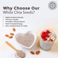 thumbnail image 4 of Pride Of India - Whole White Chia Seeds Raw Natural - 1.25 Pound (20 Oz) Jar with 24+ Servings - Omega-3 & Calcium Superfood - Great in smoothies, yogurt, baking, cereal, cookies, breakfast and more, 4 of 6