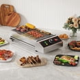 thumbnail image 3 of 1800W Electric Indoor Grill with Removable Griddle, Smokeless Stainless Steel Countertop BBQ Grill with Adjustable Temperature 122-572F, Portable Commercial Cooking for Home Restaurant Camping Party, 3 of 7