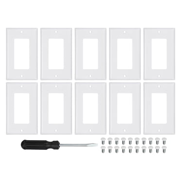 Uxcell 10PCS Rocker Light Switch Wall Plates 1-Gang Switch Electrical Cover Plate for Light Switch Outlet Receptacle Electrical Box Home Office Bedroom, White, 4.7 x 2.5"