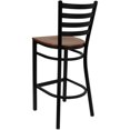 thumbnail image 3 of HERCULES Series Black Ladder Back Metal Restaurant Barstool - Cherry Wood Seat, 3 of 6