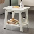 thumbnail image 2 of Shower Bench Seat for Inside Shower Poly Lumber Shower Stool for Shaving Legs Bathroom Shower Foot Rest with Storage Shelf Plastic Shower Chair Seat for with Adjustable Feet, 2 of 6