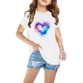 thumbnail image 1 of EGNMCR T-Shirts & Blouses à Manches Courtes Col Rond pour Tout-Petits Garçons Filles Coton Mode Mignon Col Rond Imprimé Tee Manches Courtes Girl Blouse, 1 of 5