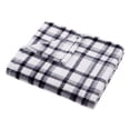 thumbnail image 3 of Mainstays Plush Throw Blanket Black/ White Plaid, 3 of 7