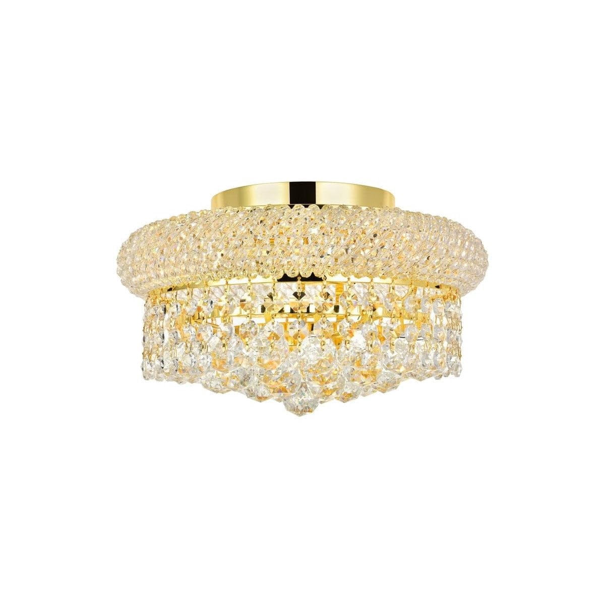 Elegant Lighting Primo 12" 4 Light Royal Crystal Flush Mount