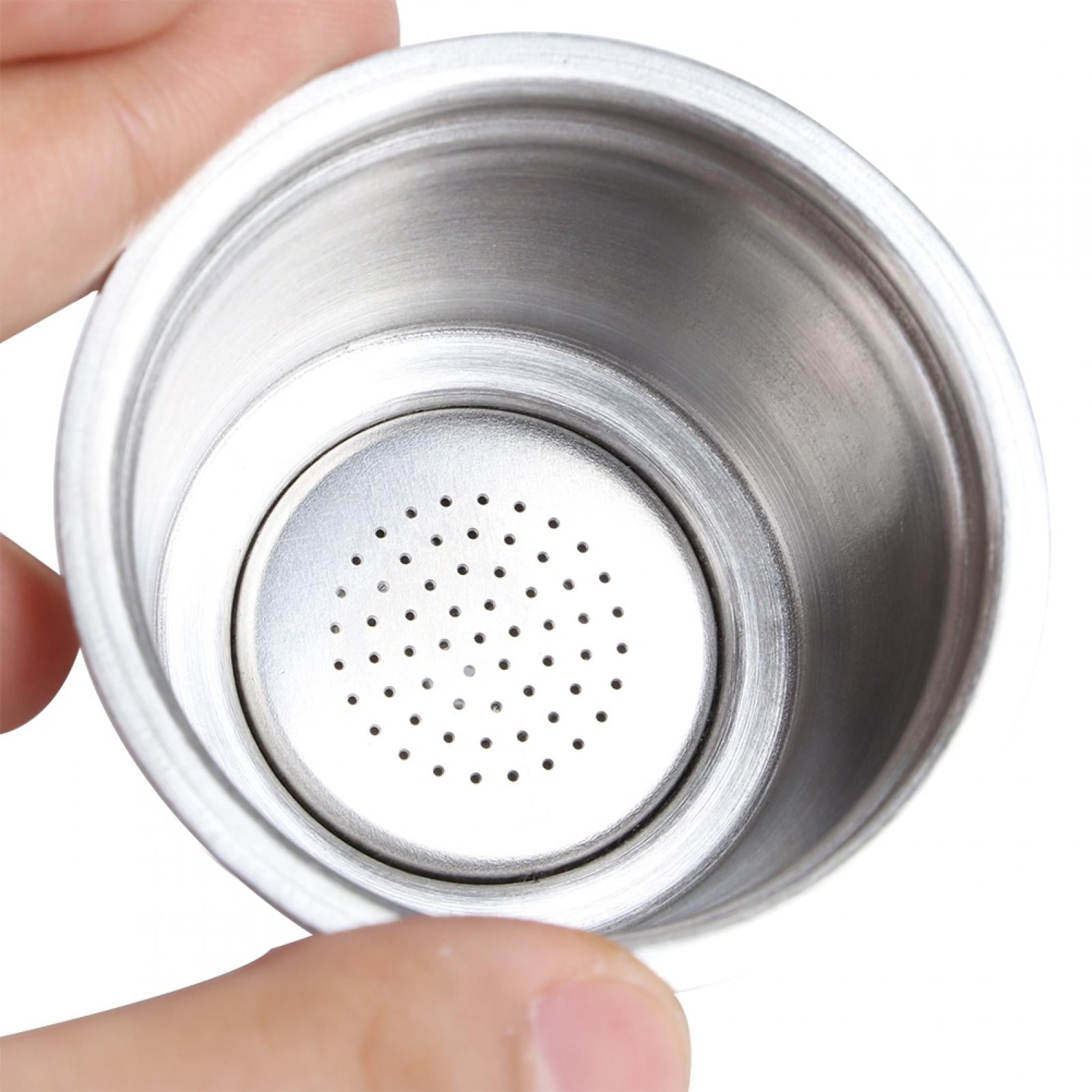 Capsule à Café Réutilisable en Acier Inoxydable pour Cafetière, Durable et Facile à Utiliser avec Couvercle en Silicone de Qualité Alimentaire, Haute Précision de Filtration, Convient à la Maison Ou au Bureau