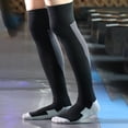 thumbnail image 3 of Mens Socks Adult Male Compression Stockings for Men plus Size Soft Elastic Knee Length Football Socks Men Thick Stockings Adult Non Clothes(Black,One Size), 3 of 4
