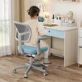thumbnail image 2 of Costway Kids Desk Chair Children Study Chair with Adjustable Height, Armrest & Footrest Blue, 2 of 10