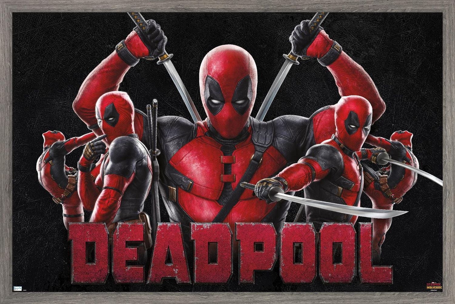 Marvel Deadpool & Wolverine - Deadpool Wall Poster, 14.725" x 22.375" Framed